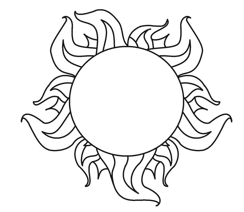 Sun Outline Värityskuva