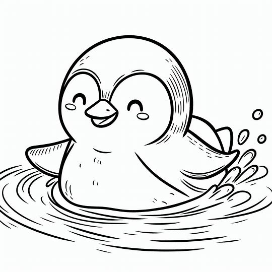 Uiva pingviini Värityskuva