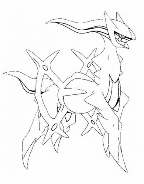 Arceus-kuvan ääriviivat Värityskuva