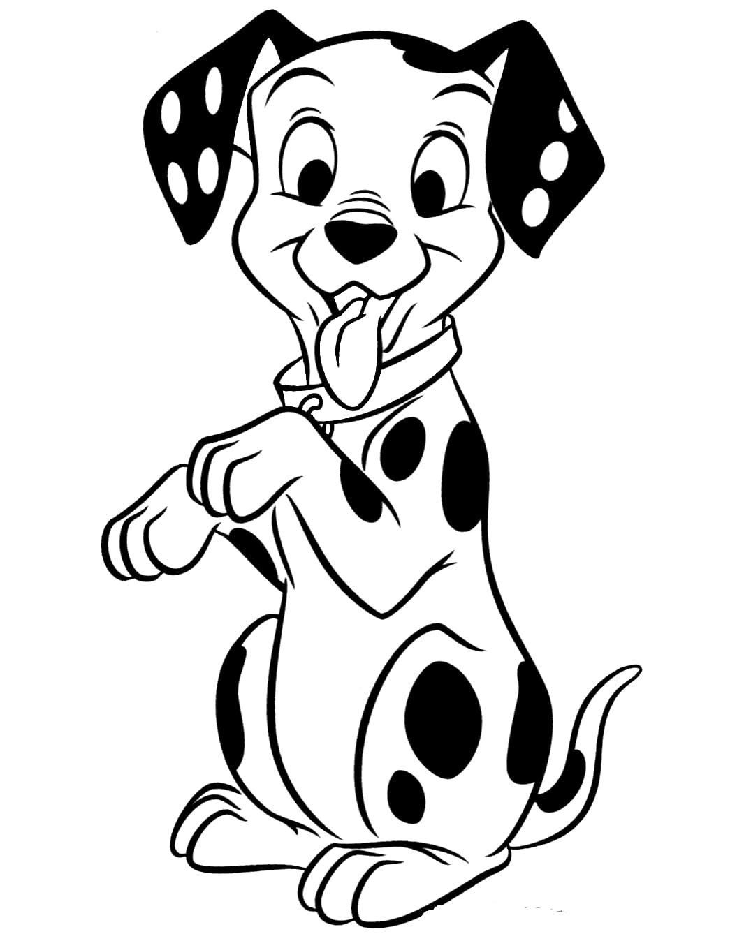 Dalmatialainen seisoo Värityskuva