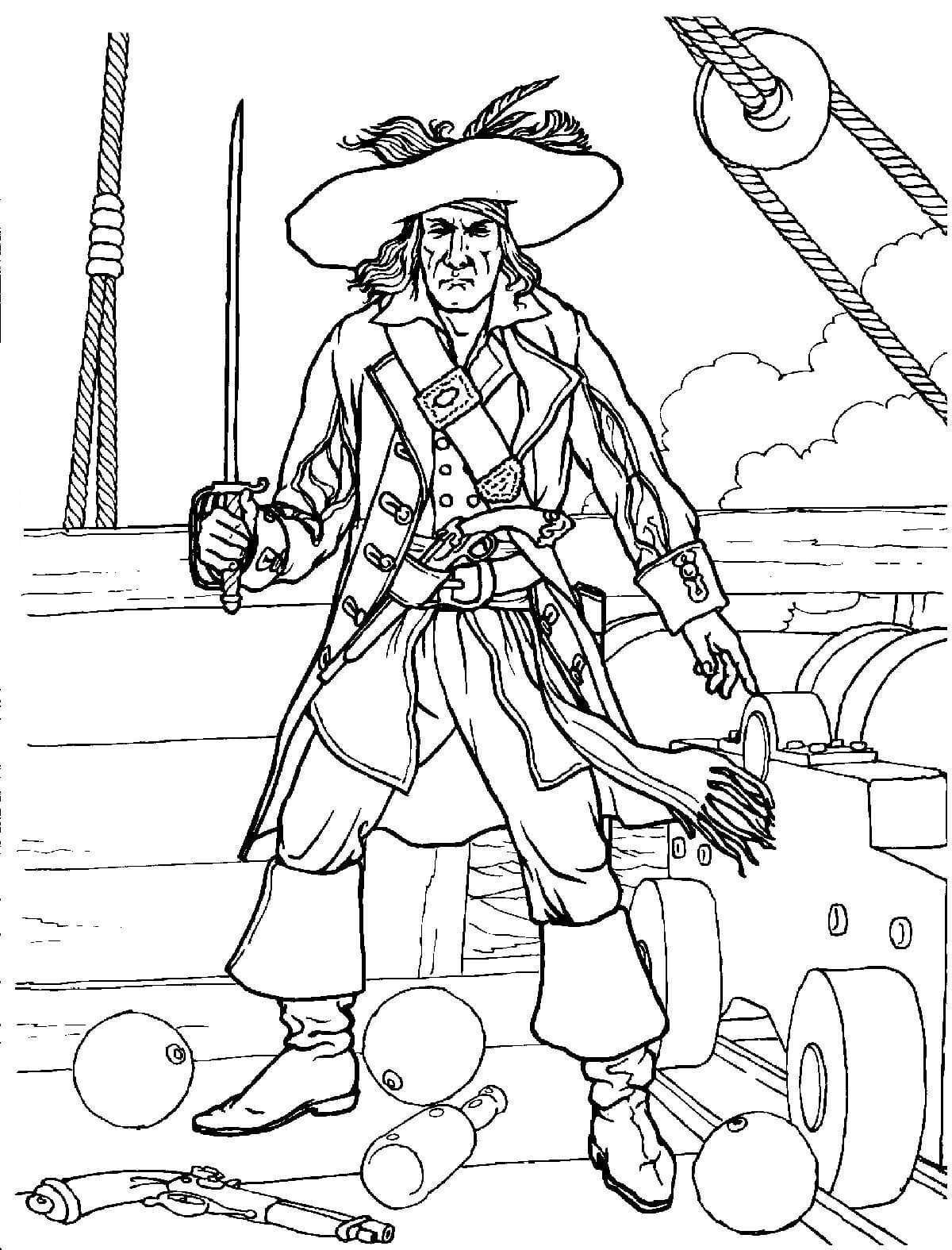 Ilmainen Pirates of the Caribbean lapsille Värityskuva