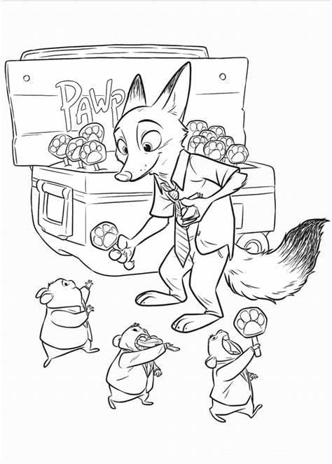 Ilmainen Zootropolis Outline Värityskuva