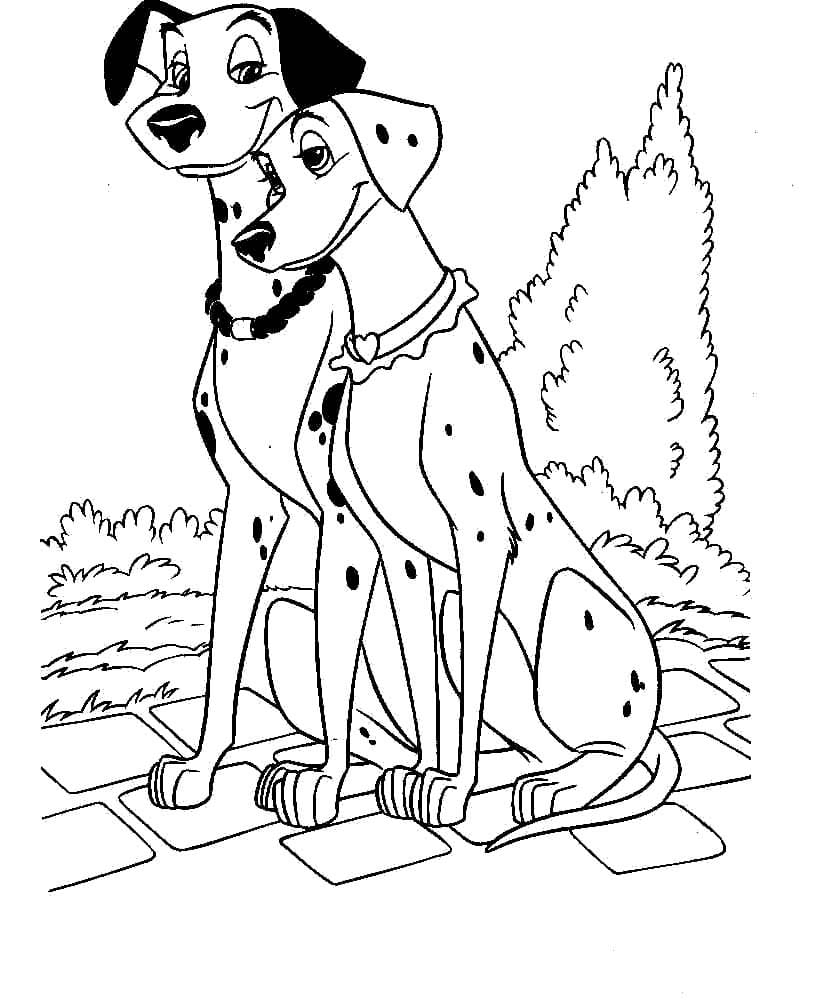 Onnellisia dalmatialaisia Värityskuva