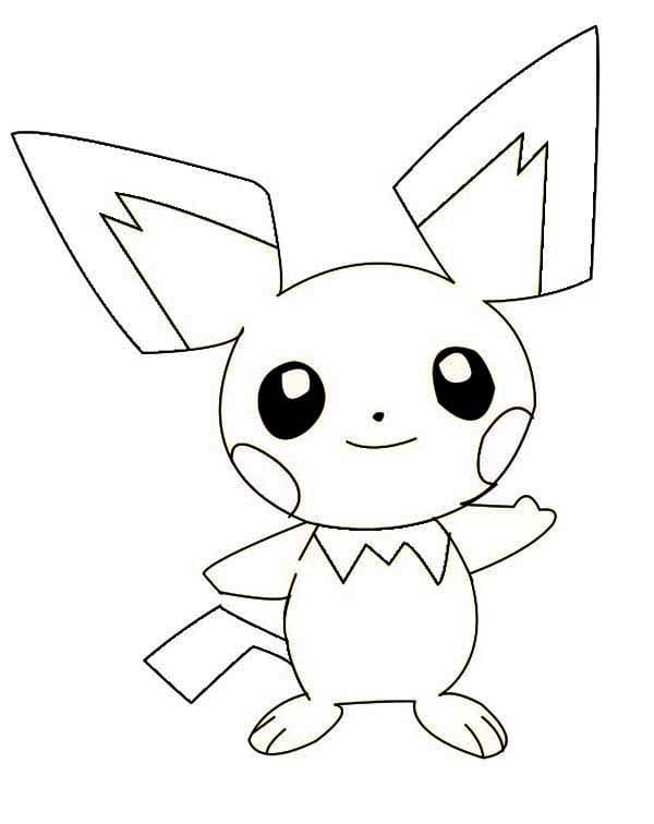 Pichu seisoo Värityskuva