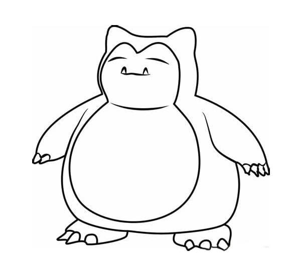 Snorlax Outline Värityskuva