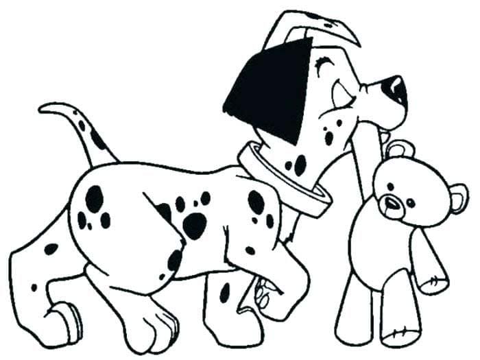 Söpö dalmatialainen Värityskuva