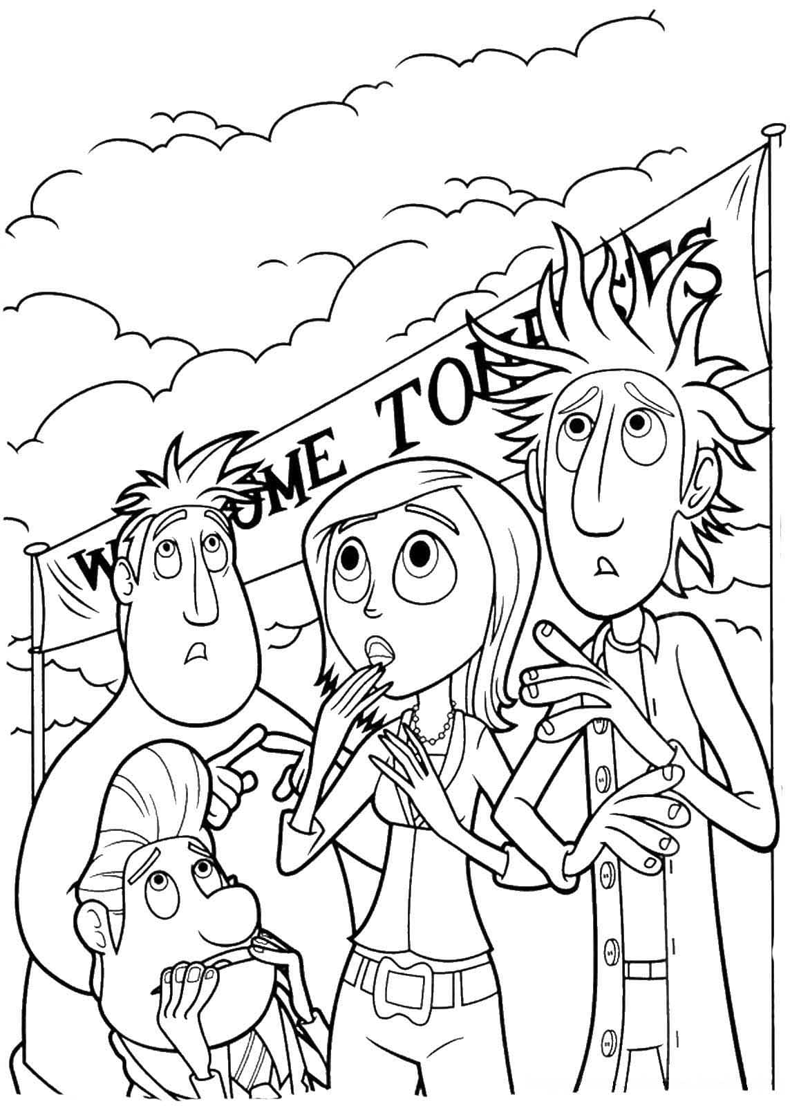 Poutapilviä ja lihapullakuuroja coloring pages
