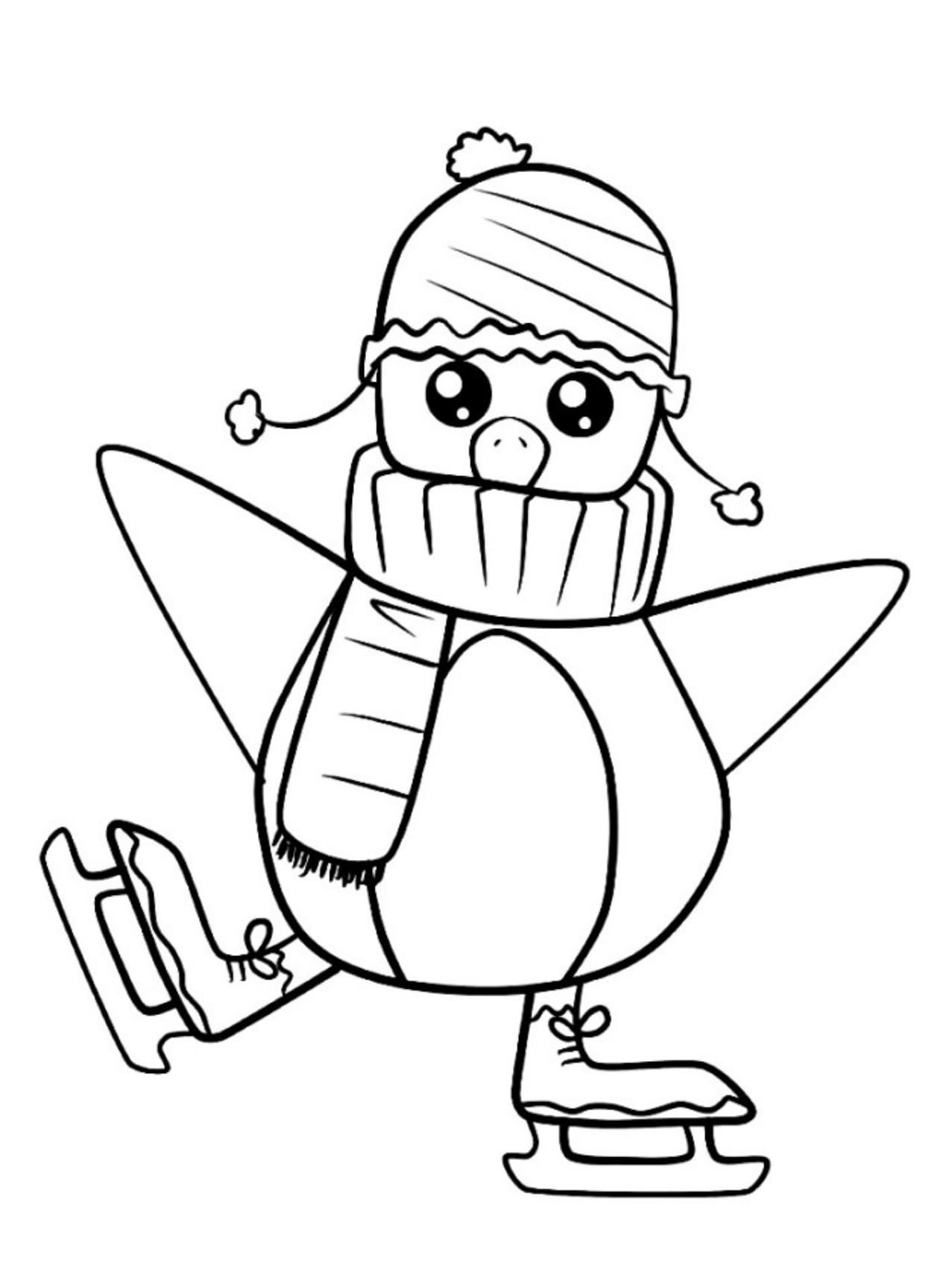 Tulostettava pingviini Värityskuva