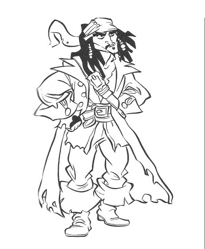 Tulostettava Pirates of the Caribbean ääriviiva Värityskuva