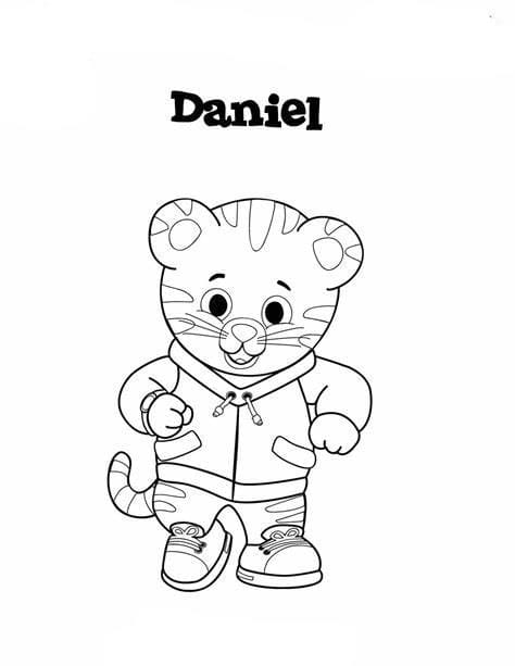 Daniel Tiger Image Outline Värityskuva
