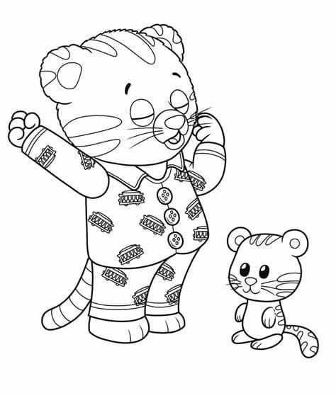 Daniel Tiger Outline Värityskuva