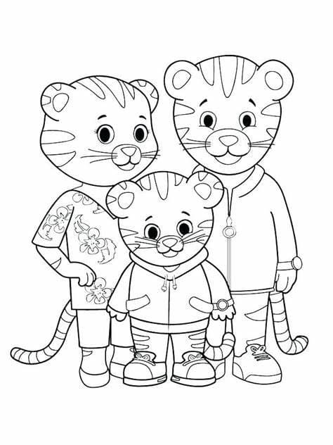 Free Daniel Tiger Cartoon Värityskuva