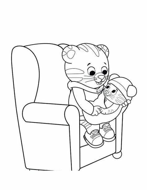 Free Daniel Tiger Image Outline Värityskuva