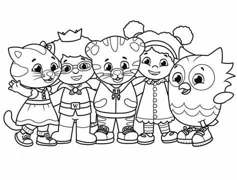 Free Daniel Tiger Outline Värityskuva