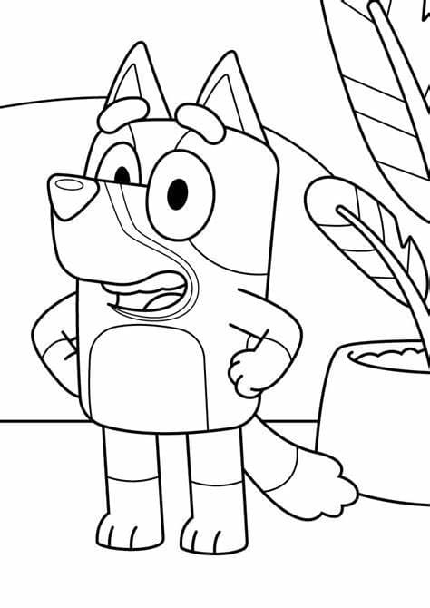 Printable Bluey Image Outline Värityskuva