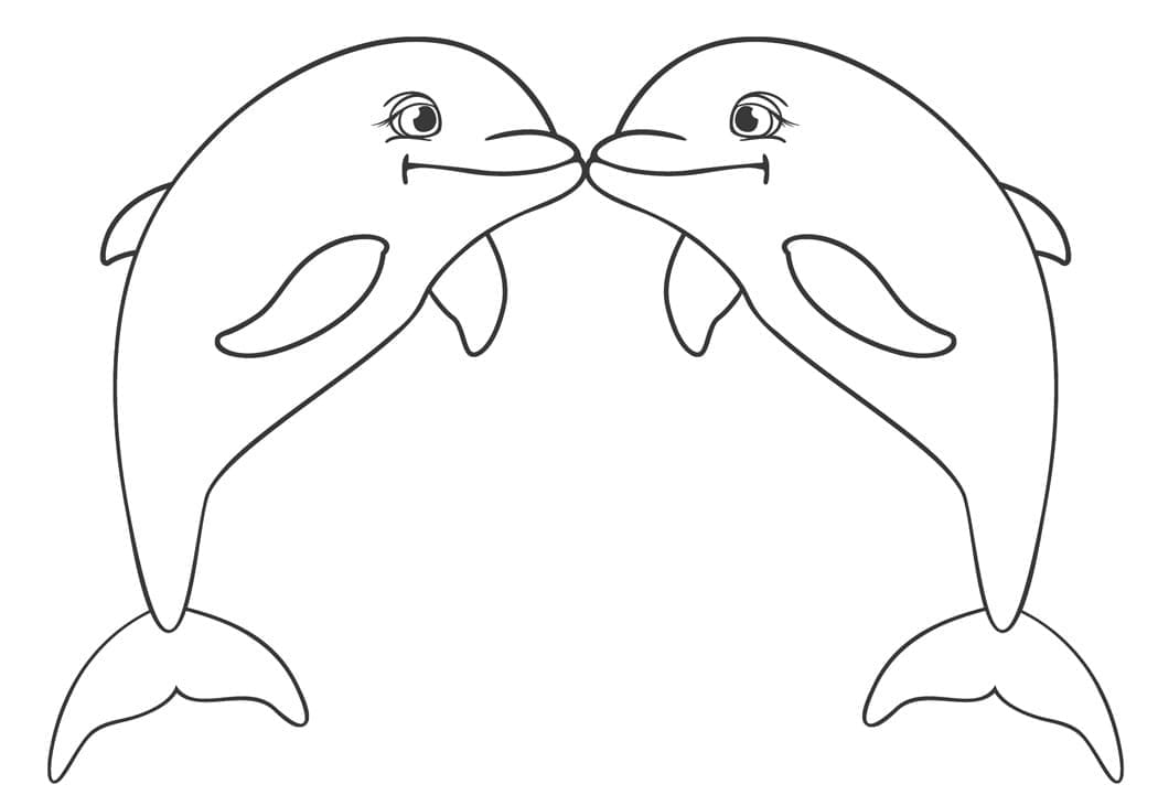 Delfiinipari Värityskuva