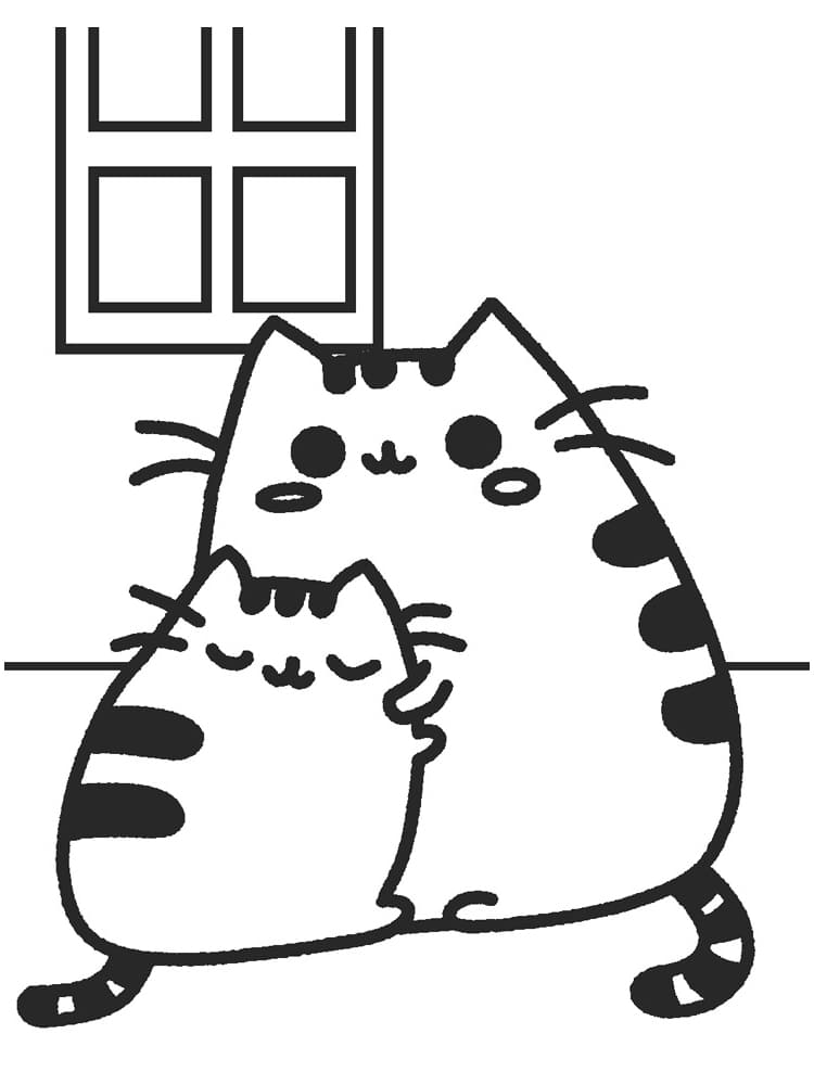 Emotionaalinen Pusheen Värityskuva