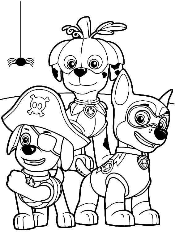 Halloween Paw Patrol Värityskuva