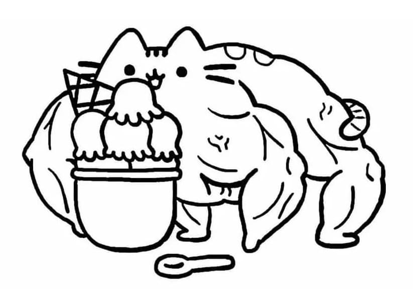 Hirviö Pusheen Värityskuva