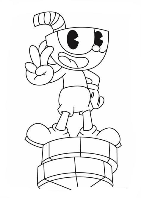 Hyvää Cuphead-kuvaa Värityskuva