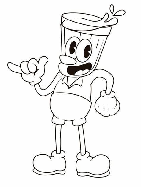 Ilmainen Cupheadin ääriviiva Värityskuva