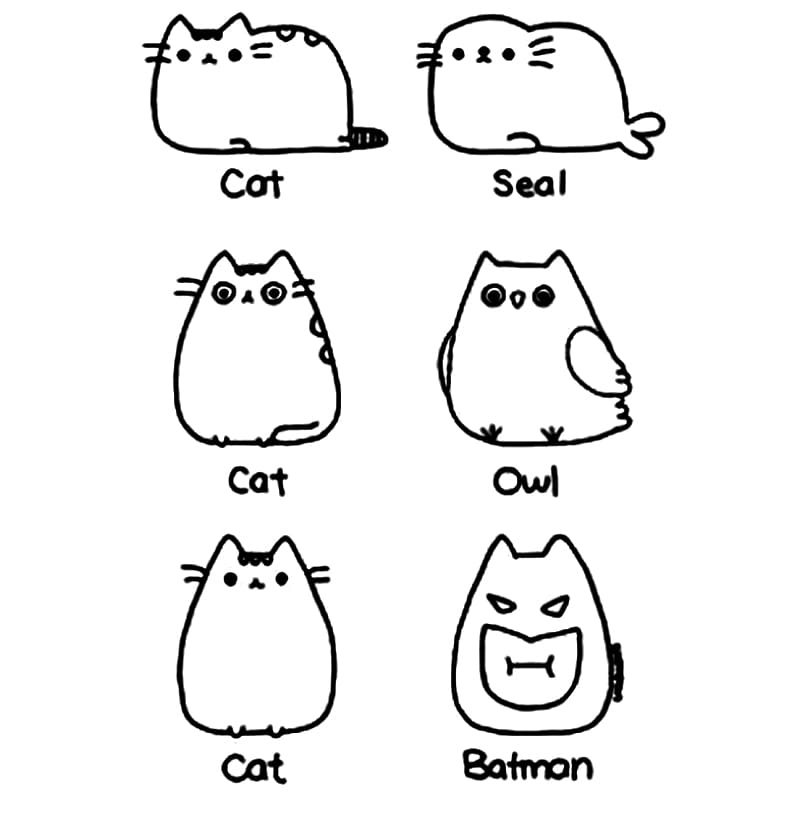 Ilmainen tulostettava Pusheen Värityskuva