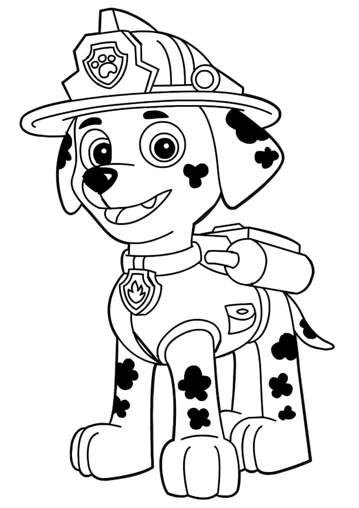 Iloinen Marsalkka Paw Patrol Värityskuva