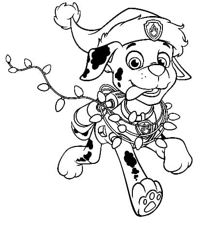 Joulu Marsalkka Paw Patrol Värityskuva