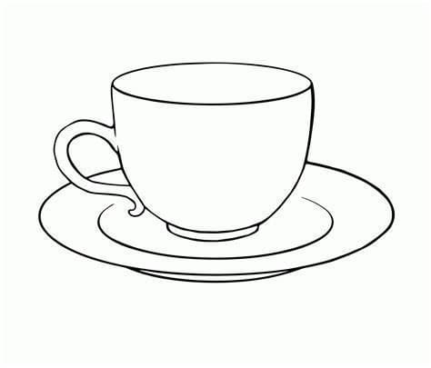Kuppi Kuvan ääriviivat Värityskuva