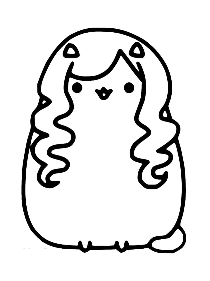 Nainen Pusheen Värityskuva