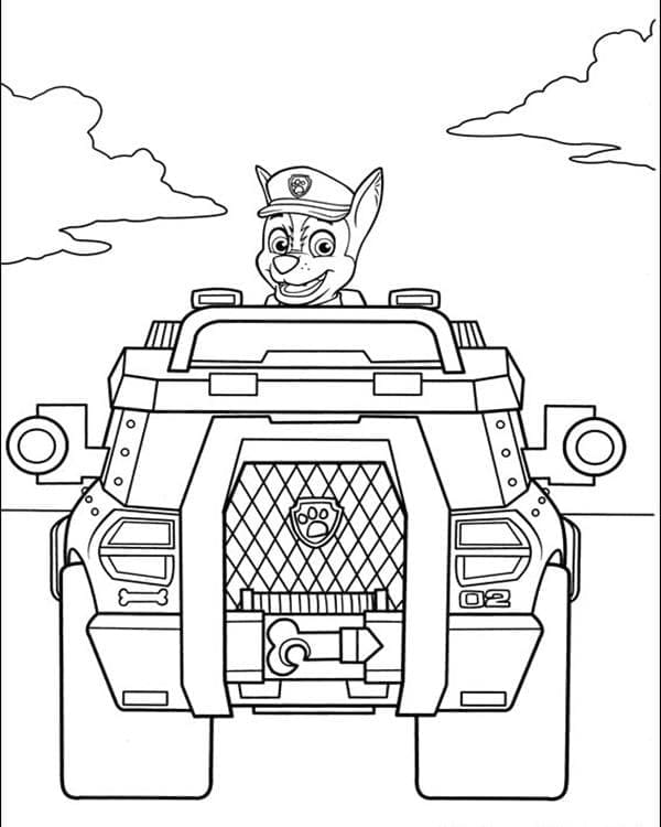 Onnellinen Jahdata Paw Patrol Värityskuva