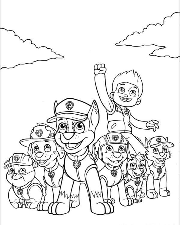 Paw Patrol -hahmot Värityskuva