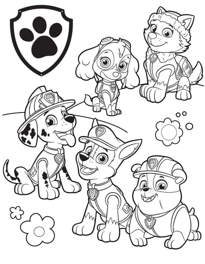 Paw Patrol Ilmainen Värityskuva