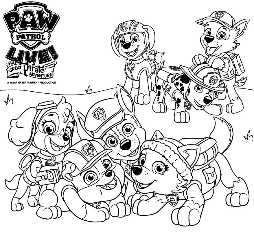 Paw Patrol -Seikkailu Värityskuva