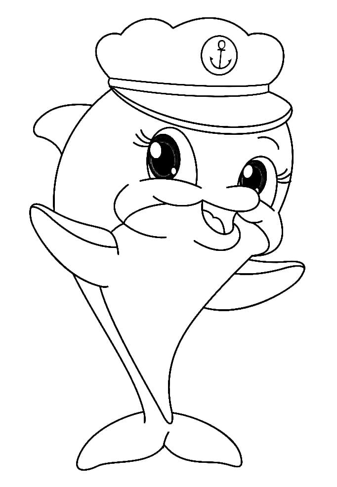 Pikku Delfiini Värityskuva