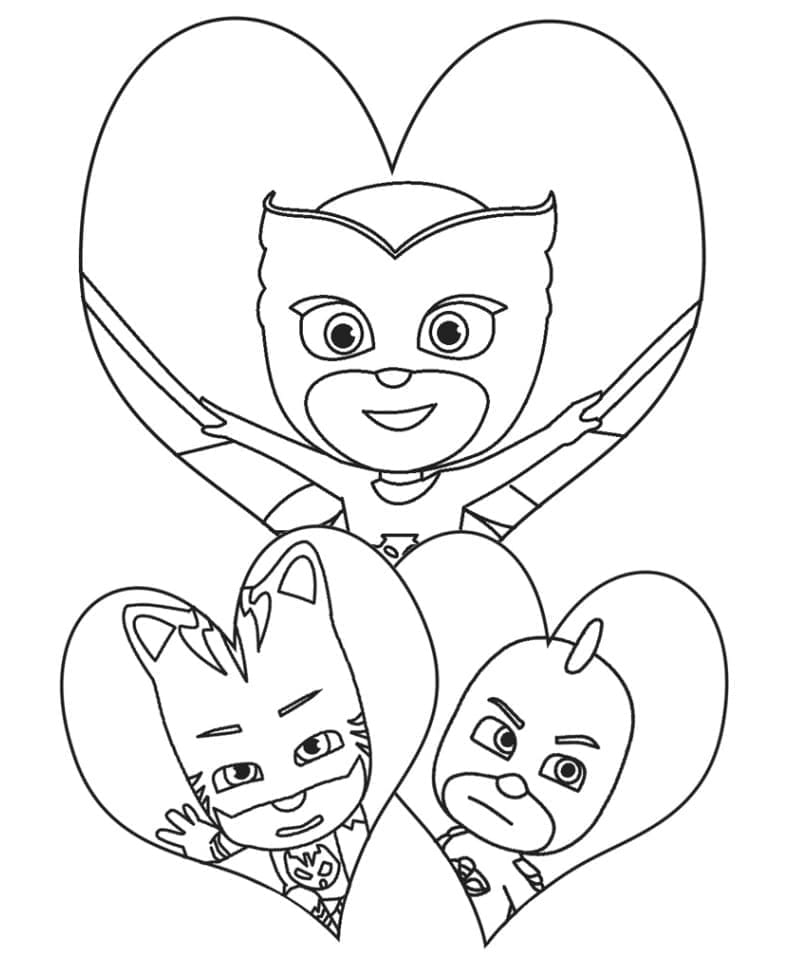 PJ Masks Vapaa Värityskuva