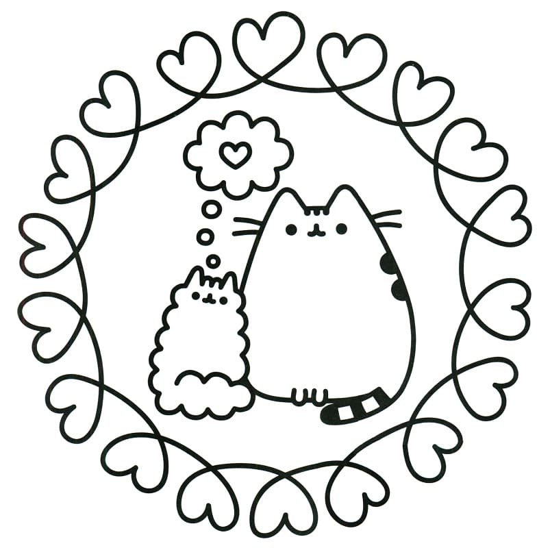 Pusheen 7 Värityskuva