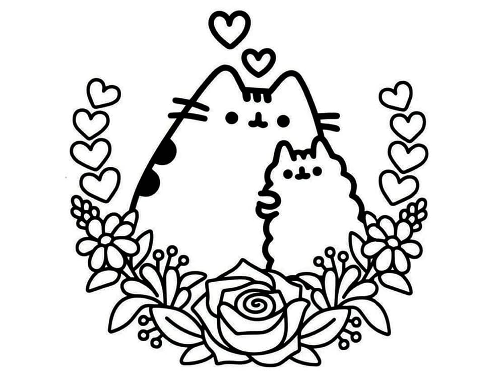 Pusheen ja Stormy Värityskuva