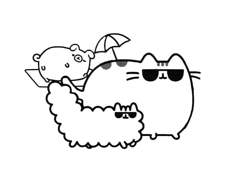 Pusheen kanssa Stormy Värityskuva