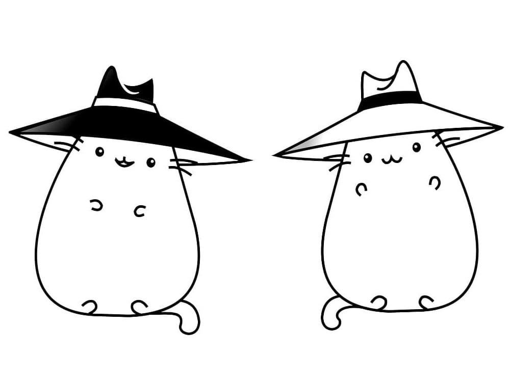 Pusheen noita Värityskuva