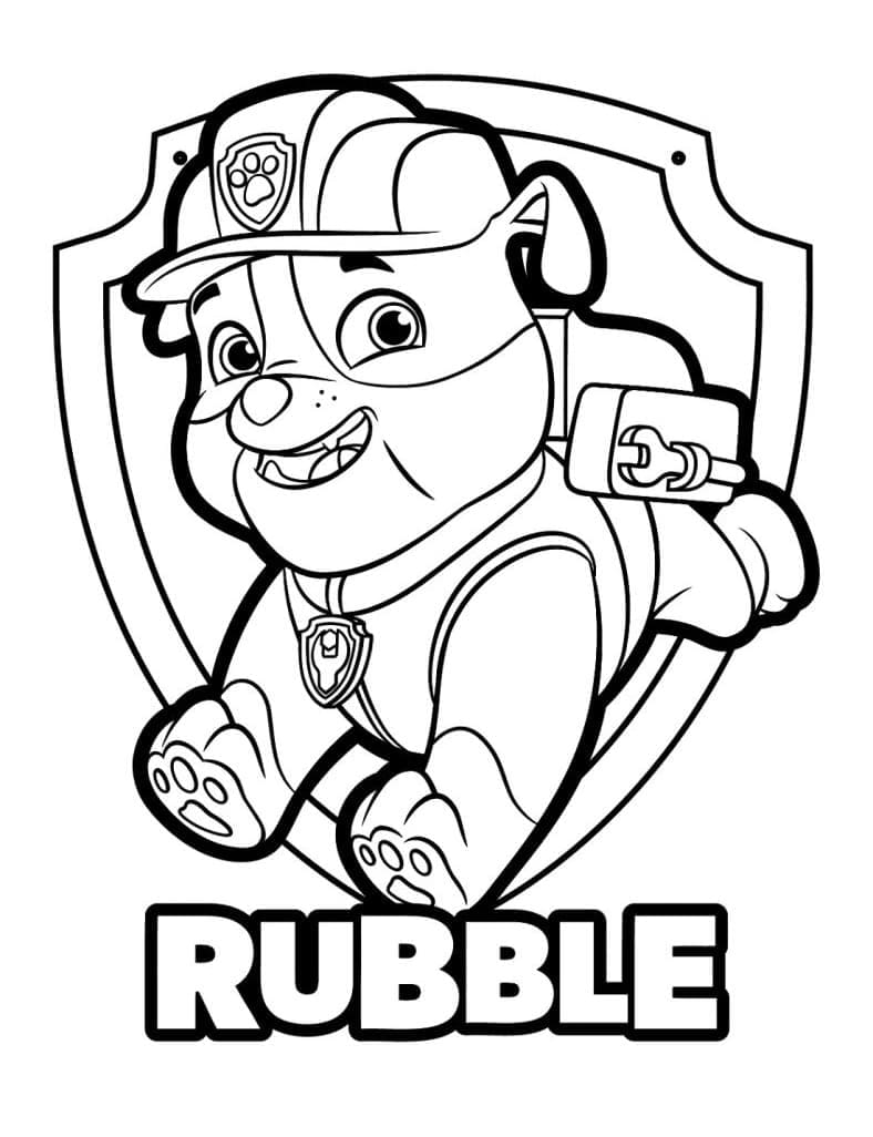 Raunioista Paw Patrolilta Värityskuva