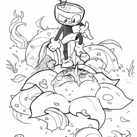 Cuphead coloring pages