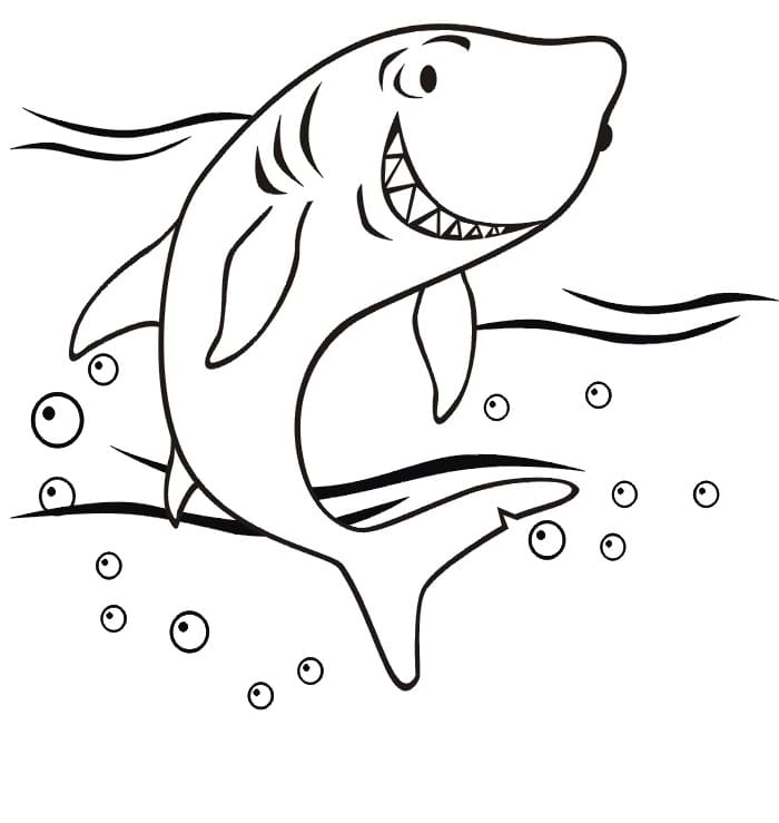 Shark Free Printable Värityskuva
