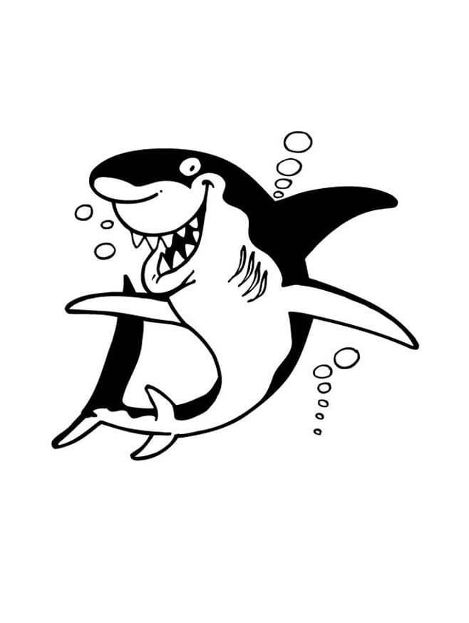Shark Printable Värityskuva