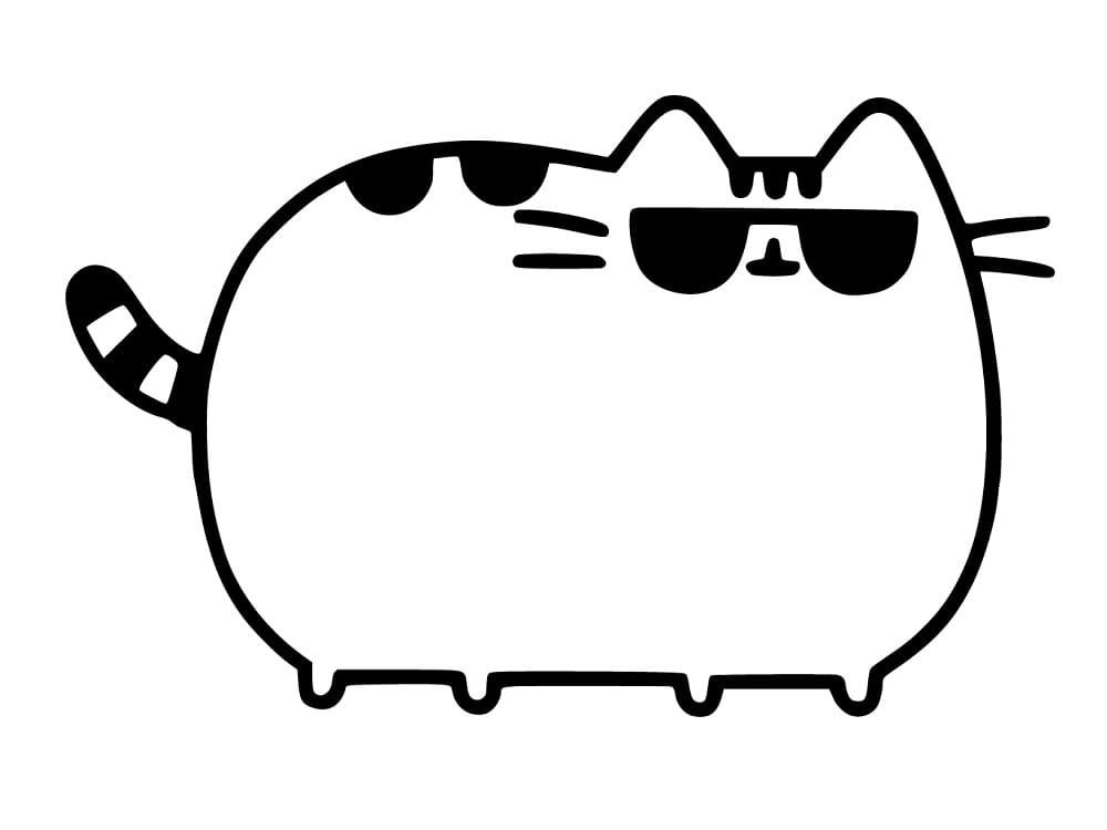 Siisti Pusheen Värityskuva