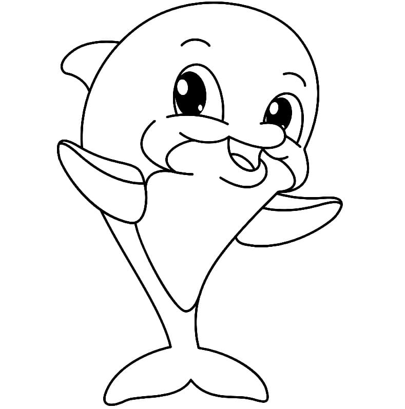 Söpö Delfiini Värityskuva