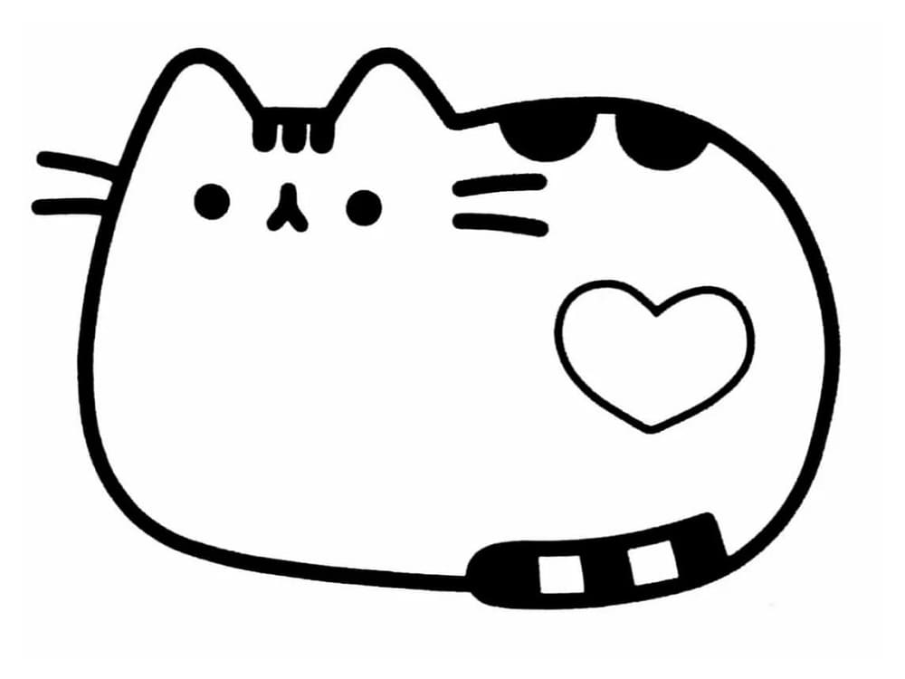 Suloinen Pusheen Värityskuva