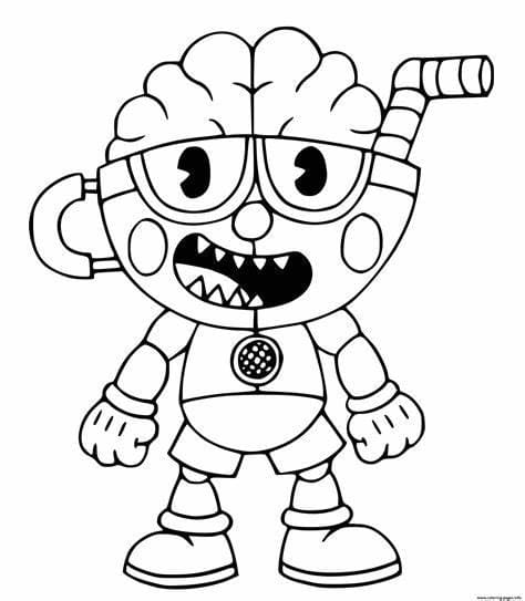 Vihainen Cuphead Värityskuva