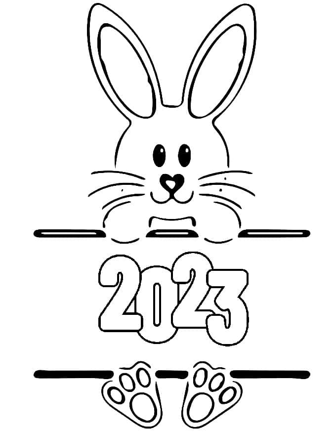 2023 - Hyvää kissan vuotta Värityskuva
