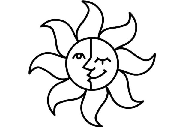 Aurinko on myös tähti. Värityskuva